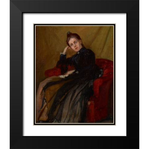 Marie Stark (Mrs. Otto Stark) Black Modern Wood Framed Art Print with Double Matting by Stark, Otto