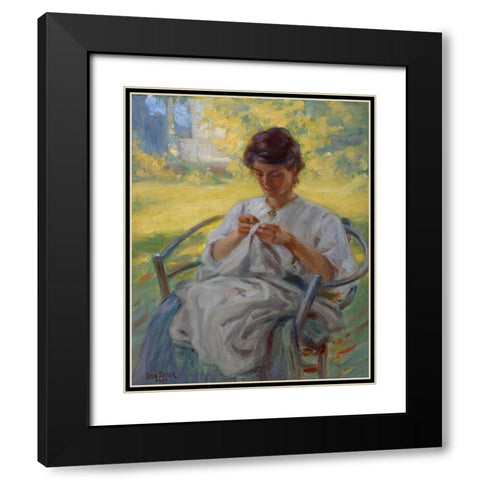 A Summer Morning Black Modern Wood Framed Art Print with Double Matting by Stark, Otto