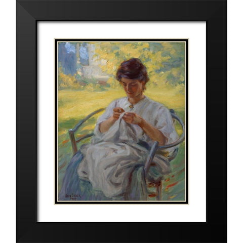 A Summer Morning Black Modern Wood Framed Art Print with Double Matting by Stark, Otto