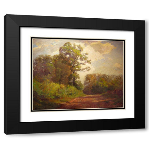 Sunny Road Black Modern Wood Framed Art Print with Double Matting by Steele, Theodore Clement