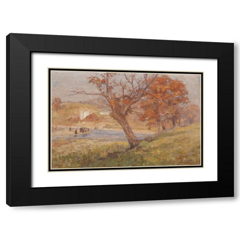 Landscape Black Modern Wood Framed Art Print with Double Matting by Steele, Theodore Clement