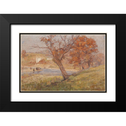 Landscape Black Modern Wood Framed Art Print with Double Matting by Steele, Theodore Clement