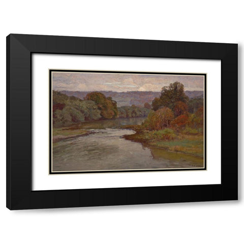 The River   Black Modern Wood Framed Art Print with Double Matting by Steele, Theodore Clement