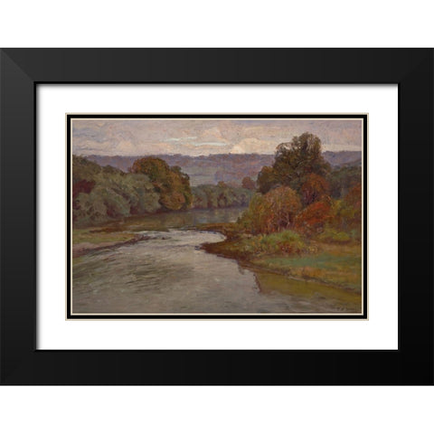 The River   Black Modern Wood Framed Art Print with Double Matting by Steele, Theodore Clement