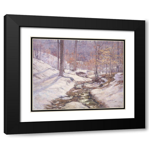 Winter Sunlight Black Modern Wood Framed Art Print with Double Matting by Steele, Theodore Clement