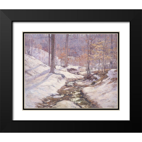 Winter Sunlight Black Modern Wood Framed Art Print with Double Matting by Steele, Theodore Clement