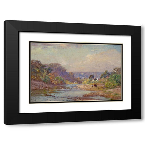 Brookville Landscape Black Modern Wood Framed Art Print with Double Matting by Steele, Theodore Clement