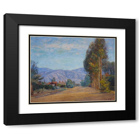 Hills Near Redlands-California Black Modern Wood Framed Art Print with Double Matting by Steele, Theodore Clement