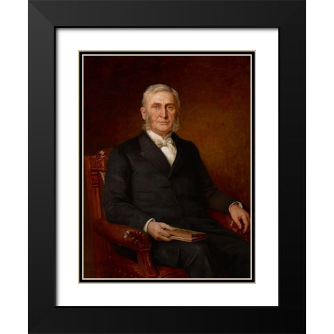 Portrait of Reverend Nathaniel A. Hyde Black Modern Wood Framed Art Print with Double Matting by Steele, Theodore Clement