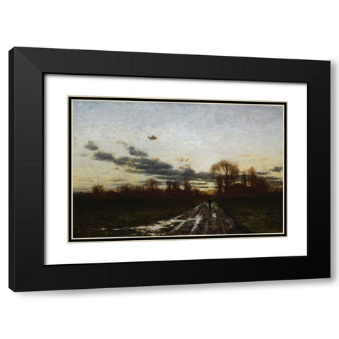 Sunrise Black Modern Wood Framed Art Print with Double Matting by Steele, Theodore Clement