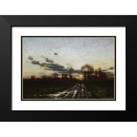 Sunrise Black Modern Wood Framed Art Print with Double Matting by Steele, Theodore Clement