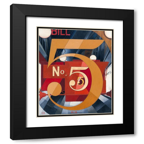I Saw the Figure 5 in Gold Black Modern Wood Framed Art Print with Double Matting by Demuth, Charles