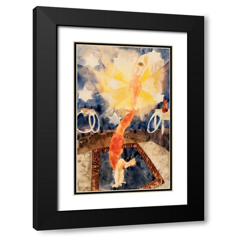 Two Acrobats in Red Tights Black Modern Wood Framed Art Print with Double Matting by Demuth, Charles