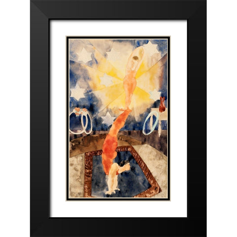 Two Acrobats in Red Tights Black Modern Wood Framed Art Print with Double Matting by Demuth, Charles