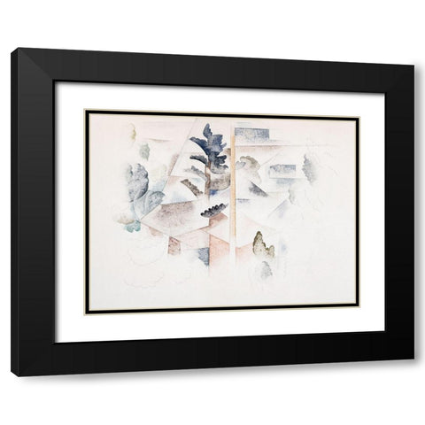 Bermuda-Trees and Architecture Black Modern Wood Framed Art Print with Double Matting by Demuth, Charles