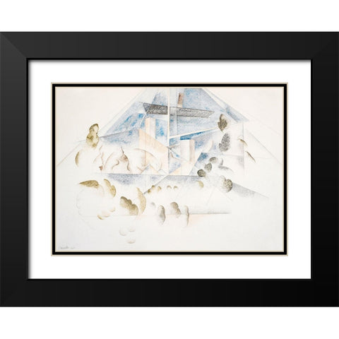 Bermuda-Masts and Foliage Black Modern Wood Framed Art Print with Double Matting by Demuth, Charles