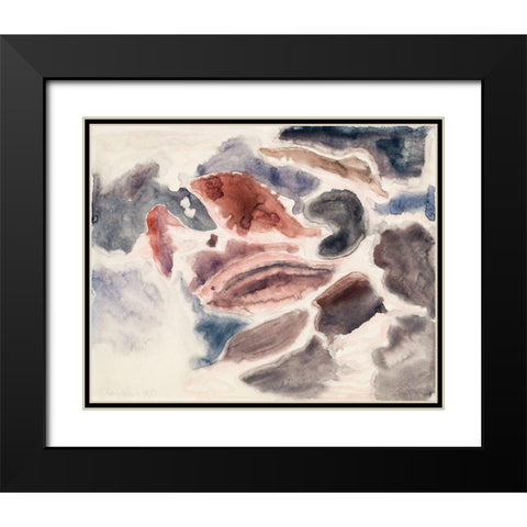 Fish Series-No. 2 Black Modern Wood Framed Art Print with Double Matting by Demuth, Charles