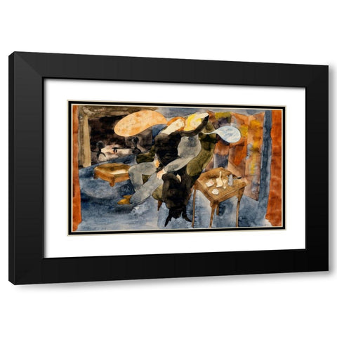 Lula and Alva SchÃ¶n Black Modern Wood Framed Art Print with Double Matting by Demuth, Charles