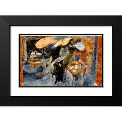 Lula and Alva SchÃ¶n Black Modern Wood Framed Art Print with Double Matting by Demuth, Charles