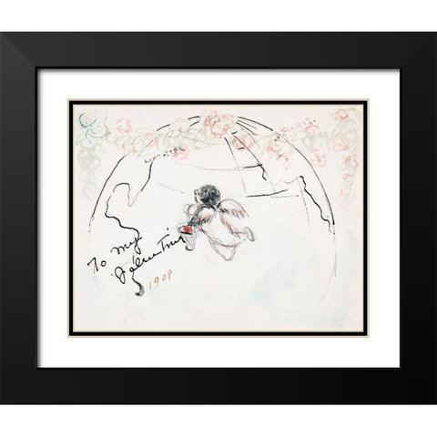 To My Valentine Black Modern Wood Framed Art Print with Double Matting by Demuth, Charles