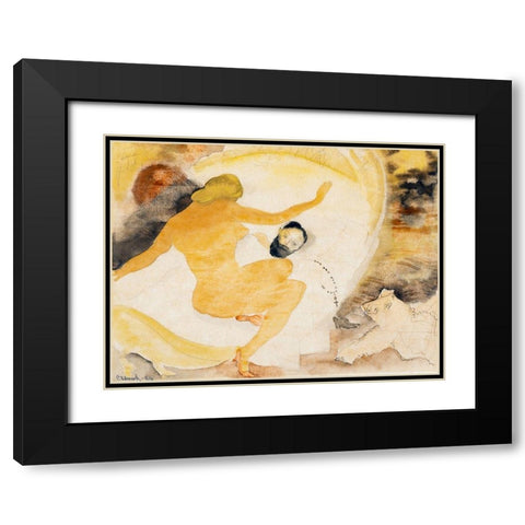 Nana and Count Muffat Black Modern Wood Framed Art Print with Double Matting by Demuth, Charles