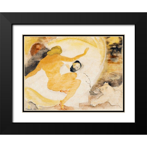 Nana and Count Muffat Black Modern Wood Framed Art Print with Double Matting by Demuth, Charles