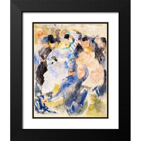 Nana at the Races Black Modern Wood Framed Art Print with Double Matting by Demuth, Charles