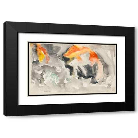 Fish Series-No. 5 Black Modern Wood Framed Art Print with Double Matting by Demuth, Charles