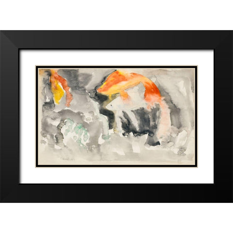 Fish Series-No. 5 Black Modern Wood Framed Art Print with Double Matting by Demuth, Charles