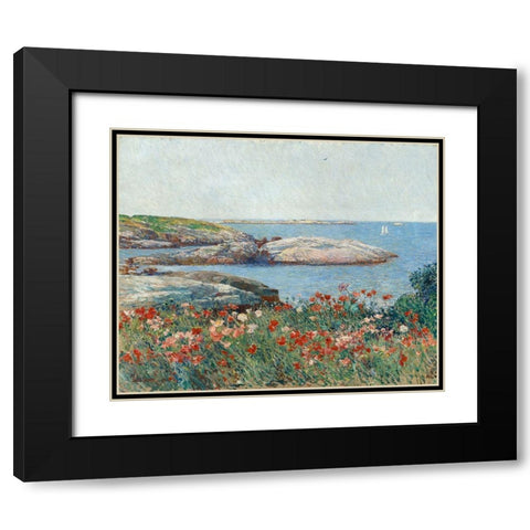 Poppies-Isles of Shoals Black Modern Wood Framed Art Print with Double Matting by Hassam, Childe