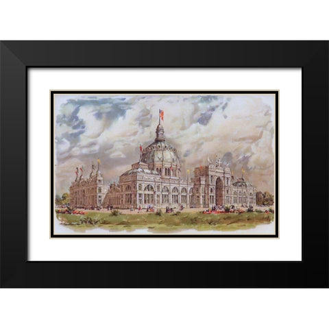 United States Government Building Black Modern Wood Framed Art Print with Double Matting by Hassam, Childe