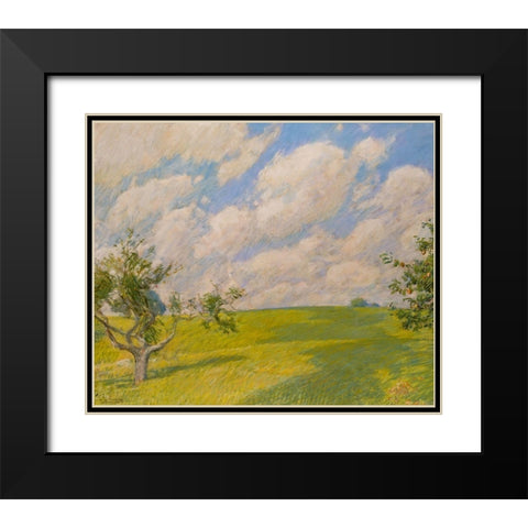 September Clouds Black Modern Wood Framed Art Print with Double Matting by Hassam, Childe
