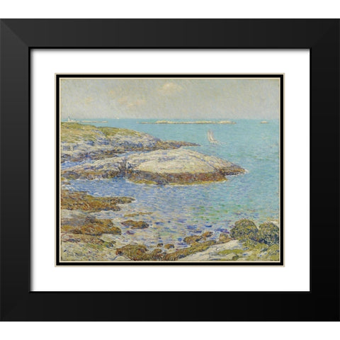 Isles of Shoals Black Modern Wood Framed Art Print with Double Matting by Hassam, Childe