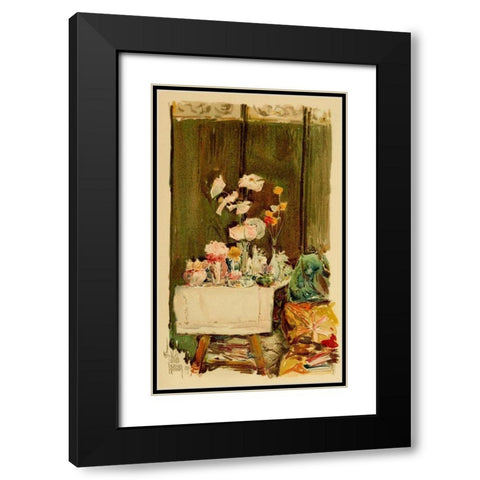 An Island Garden Black Modern Wood Framed Art Print with Double Matting by Hassam, Childe