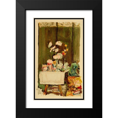 An Island Garden Black Modern Wood Framed Art Print with Double Matting by Hassam, Childe