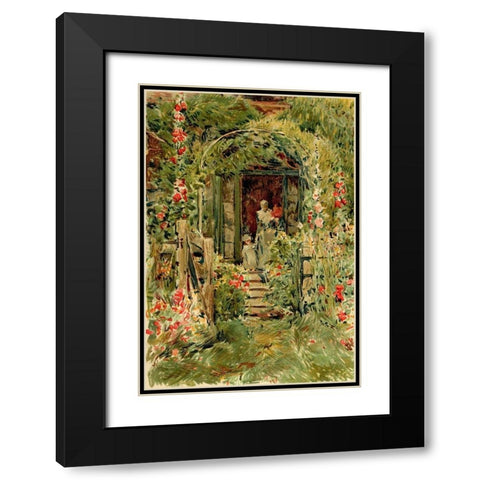 Garden in Its Glory Black Modern Wood Framed Art Print with Double Matting by Hassam, Childe