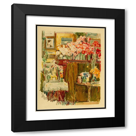 The Altar and Shrine Black Modern Wood Framed Art Print with Double Matting by Hassam, Childe
