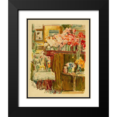 The Altar and Shrine Black Modern Wood Framed Art Print with Double Matting by Hassam, Childe
