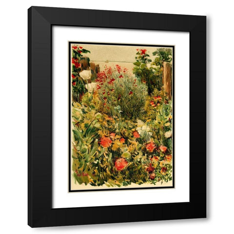 The Bride Black Modern Wood Framed Art Print with Double Matting by Hassam, Childe
