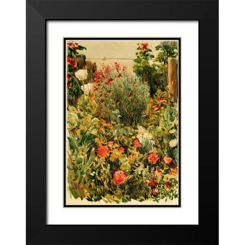 The Bride Black Modern Wood Framed Art Print with Double Matting by Hassam, Childe