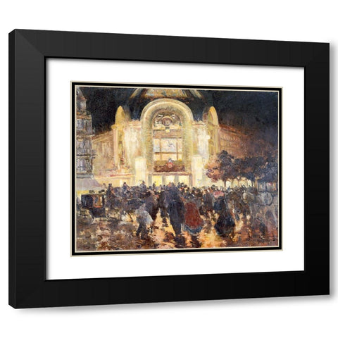 The Gaumont Palace cinema-place de Clichy Black Modern Wood Framed Art Print with Double Matting by Abel-Truchet, Louis