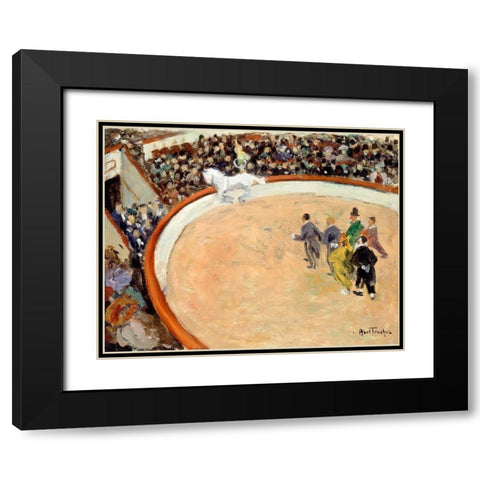 The Medrano circus-boulevard Rochechouard Black Modern Wood Framed Art Print with Double Matting by Abel-Truchet, Louis