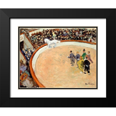 The Medrano circus-boulevard Rochechouard Black Modern Wood Framed Art Print with Double Matting by Abel-Truchet, Louis