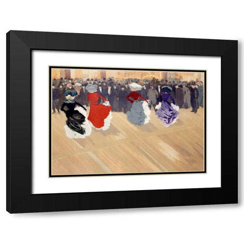 The quadrille at the Moulin-Rouge Black Modern Wood Framed Art Print with Double Matting by Abel-Truchet, Louis