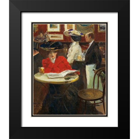 Le Lapin Agile-Montmartre Black Modern Wood Framed Art Print with Double Matting by Abel-Truchet, Louis