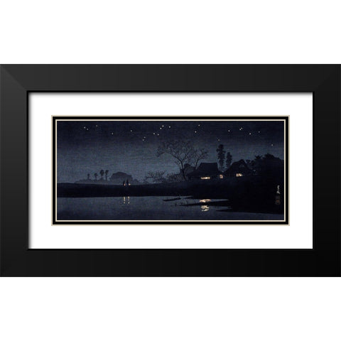 Starry Night Black Modern Wood Framed Art Print with Double Matting by Takahashi, Hiroaki