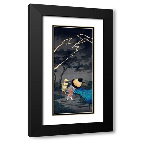 Thunderstorm at Tateishi Black Modern Wood Framed Art Print with Double Matting by Takahashi, Hiroaki