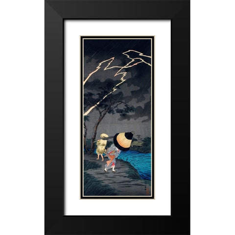 Thunderstorm at Tateishi Black Modern Wood Framed Art Print with Double Matting by Takahashi, Hiroaki