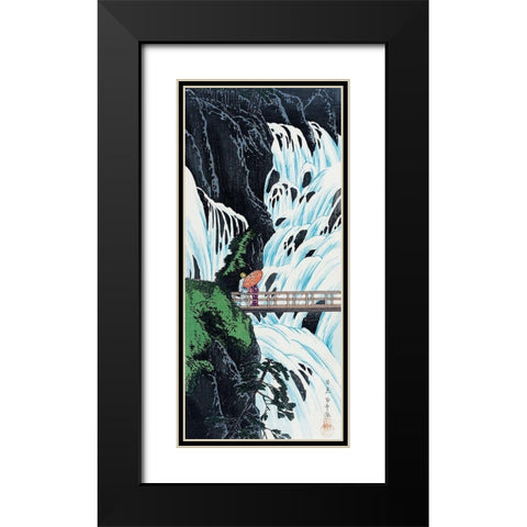 Shiragumo Waterfall of Nikko Black Modern Wood Framed Art Print with Double Matting by Takahashi, Hiroaki