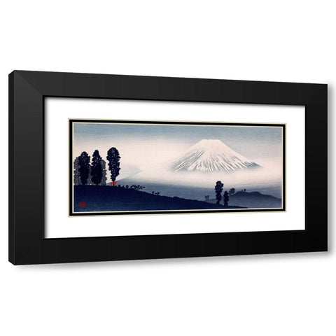 Mount Fuji Black Modern Wood Framed Art Print with Double Matting by Takahashi, Hiroaki